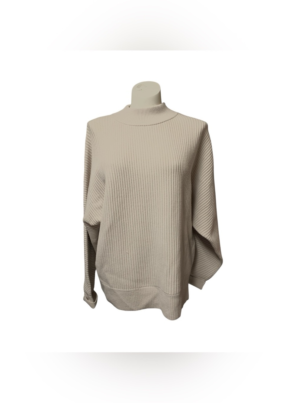 Tahari Ribbed Turtleneck Sweater - Cream Size L